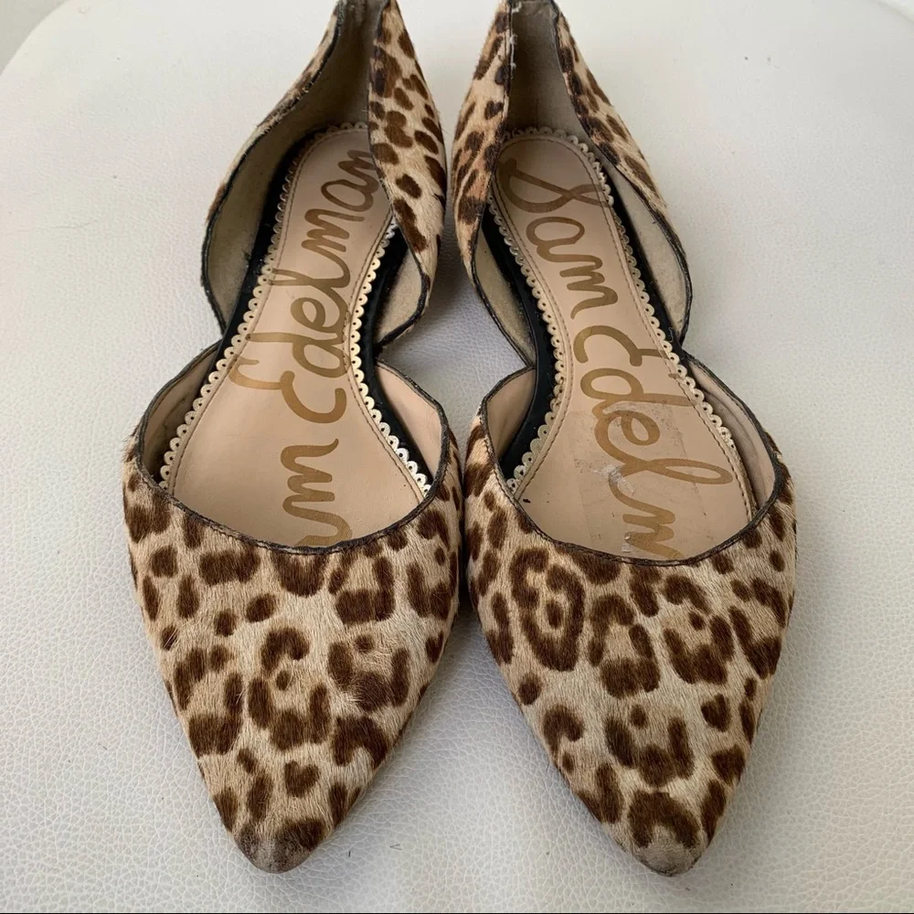 Sam Edelman Leopard Print Calf Hair Rodney D'orsay Slip On Flats